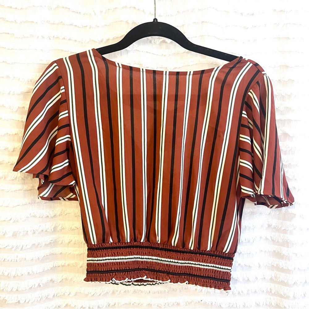 NWT Striped Crop Blouse